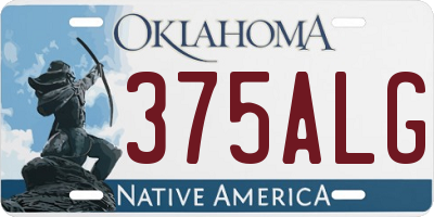 OK license plate 375ALG