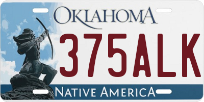 OK license plate 375ALK