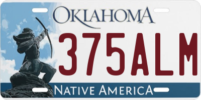 OK license plate 375ALM