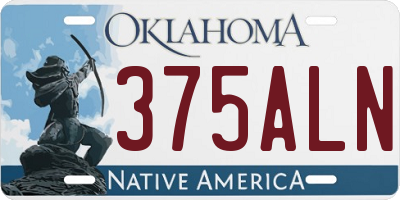 OK license plate 375ALN