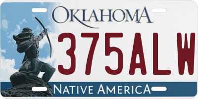 OK license plate 375ALW