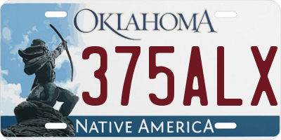 OK license plate 375ALX