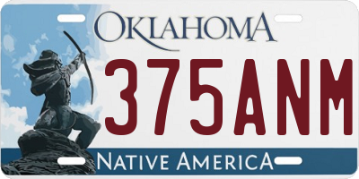 OK license plate 375ANM