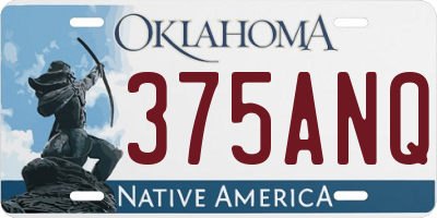 OK license plate 375ANQ