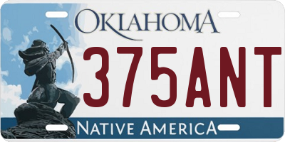 OK license plate 375ANT