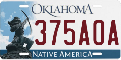 OK license plate 375AOA