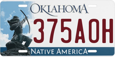 OK license plate 375AOH