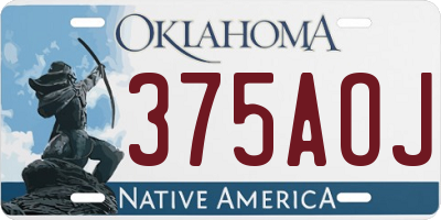 OK license plate 375AOJ