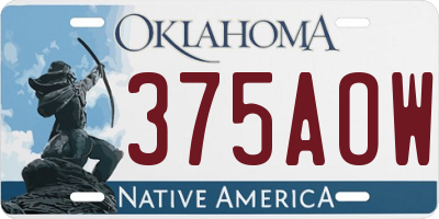 OK license plate 375AOW