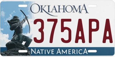 OK license plate 375APA