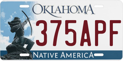 OK license plate 375APF