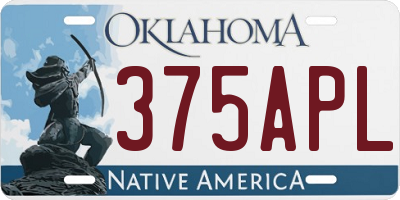 OK license plate 375APL