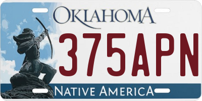 OK license plate 375APN