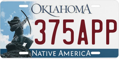 OK license plate 375APP