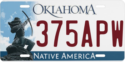 OK license plate 375APW