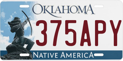 OK license plate 375APY