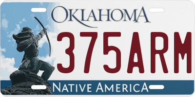 OK license plate 375ARM