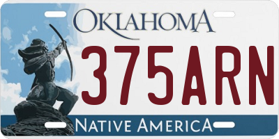 OK license plate 375ARN