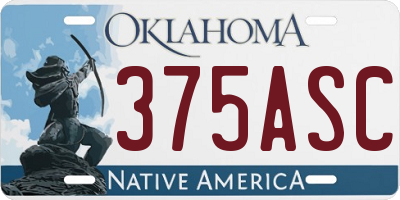 OK license plate 375ASC