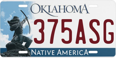OK license plate 375ASG