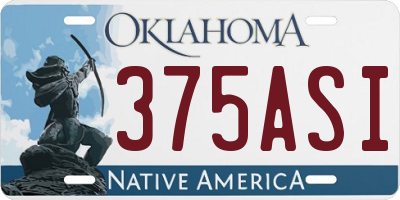 OK license plate 375ASI
