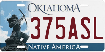 OK license plate 375ASL