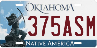OK license plate 375ASM