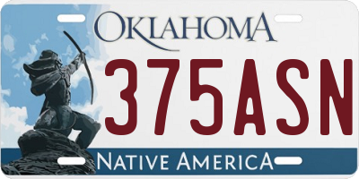 OK license plate 375ASN