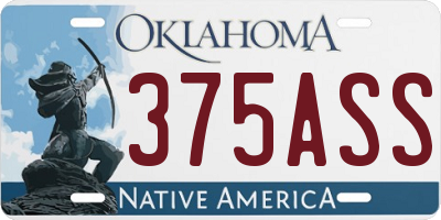 OK license plate 375ASS
