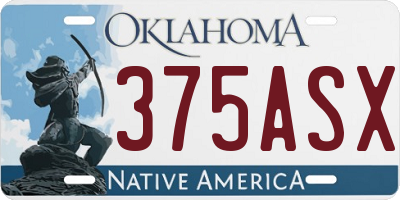 OK license plate 375ASX