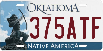 OK license plate 375ATF