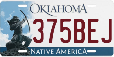 OK license plate 375BEJ