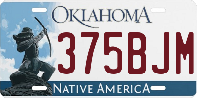 OK license plate 375BJM
