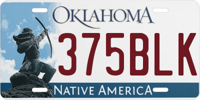 OK license plate 375BLK