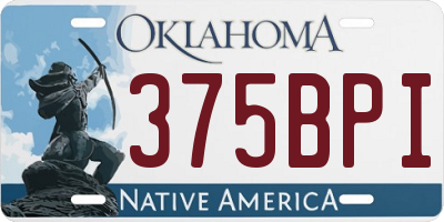 OK license plate 375BPI