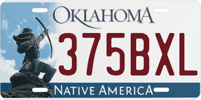 OK license plate 375BXL