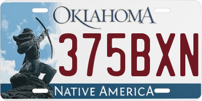 OK license plate 375BXN