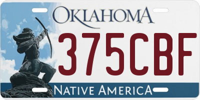 OK license plate 375CBF