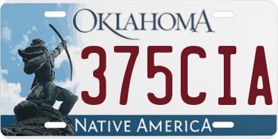 OK license plate 375CIA