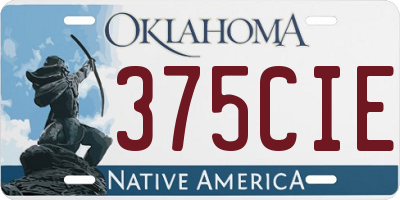 OK license plate 375CIE
