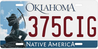 OK license plate 375CIG