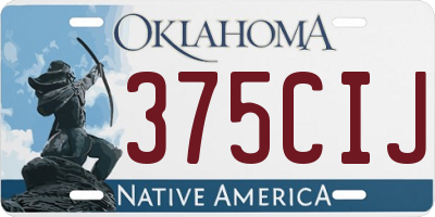 OK license plate 375CIJ