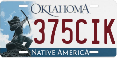 OK license plate 375CIK