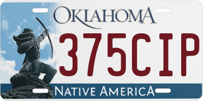 OK license plate 375CIP