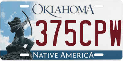 OK license plate 375CPW