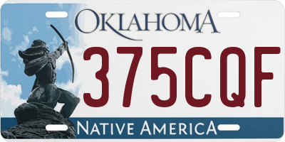 OK license plate 375CQF