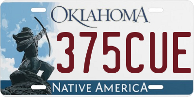 OK license plate 375CUE