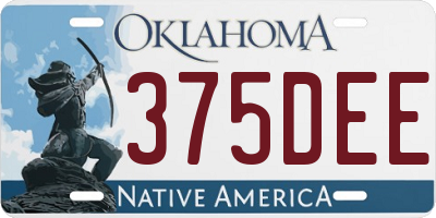 OK license plate 375DEE