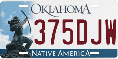 OK license plate 375DJW