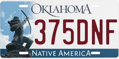 OK license plate 375DNF